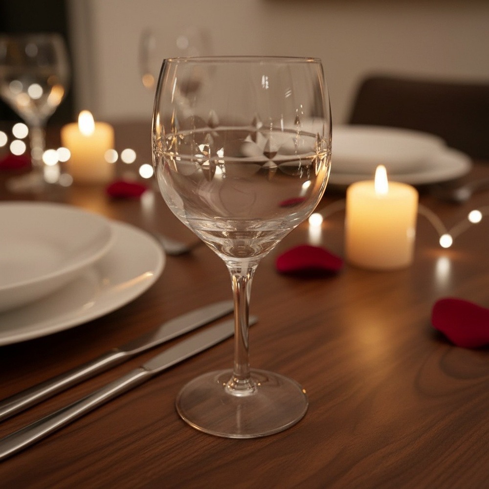 Lenox Candleglow Lead Crystal Wine Goblet, Vintage Clear Cut Stemware, Drinkware